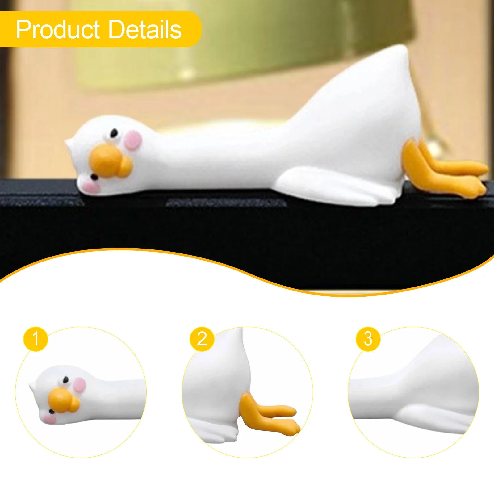 1 Pc Tired Duck Computer Screen Lying On The Ground Ornament Collectible Sculpture For Home Bookshelves Desks Tables