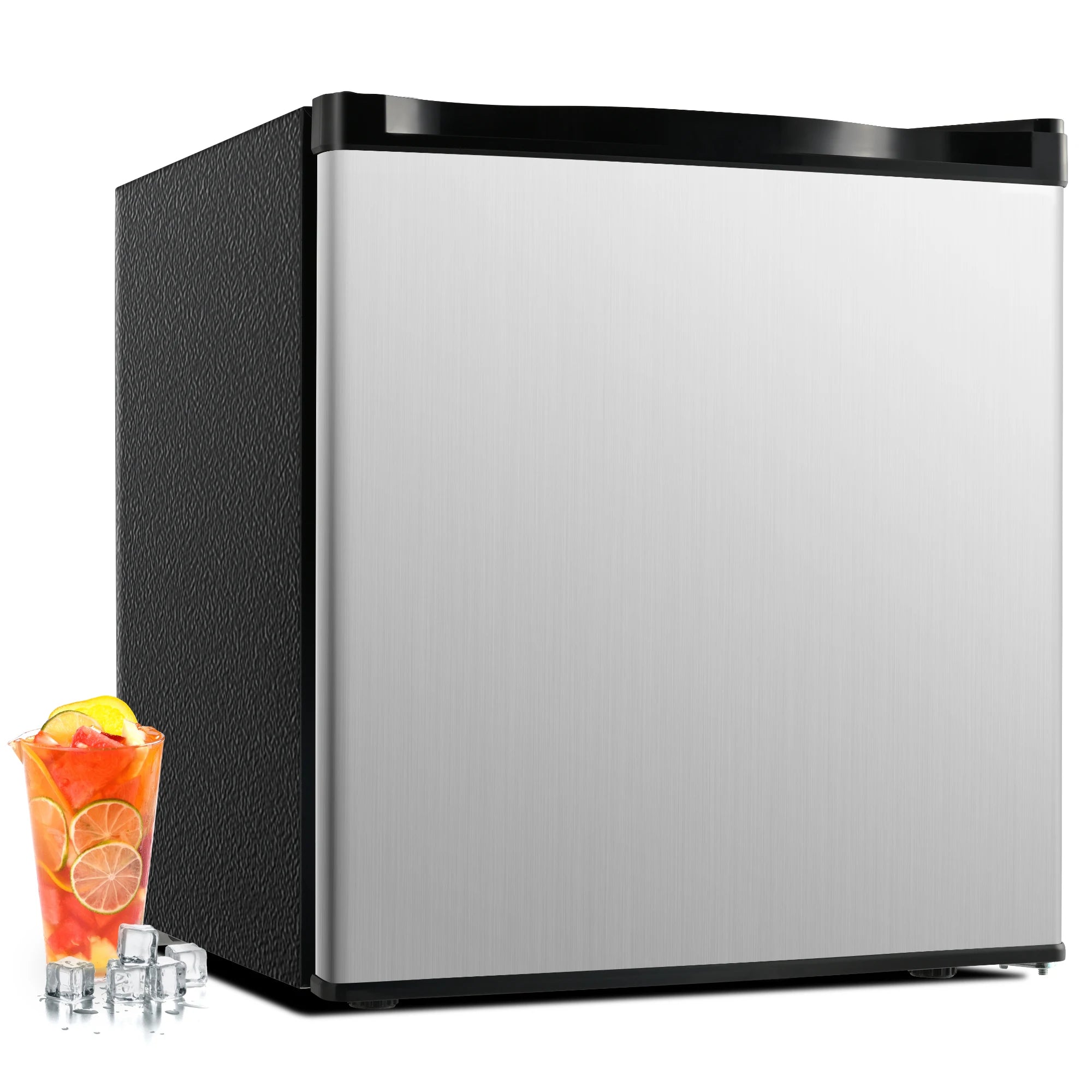 SIMZLIFE 1.7 Cu.Ft Mini Fridge with Freezer Reversible Single Door Compact Refrigerator Adjustable Fridge for Bedroom