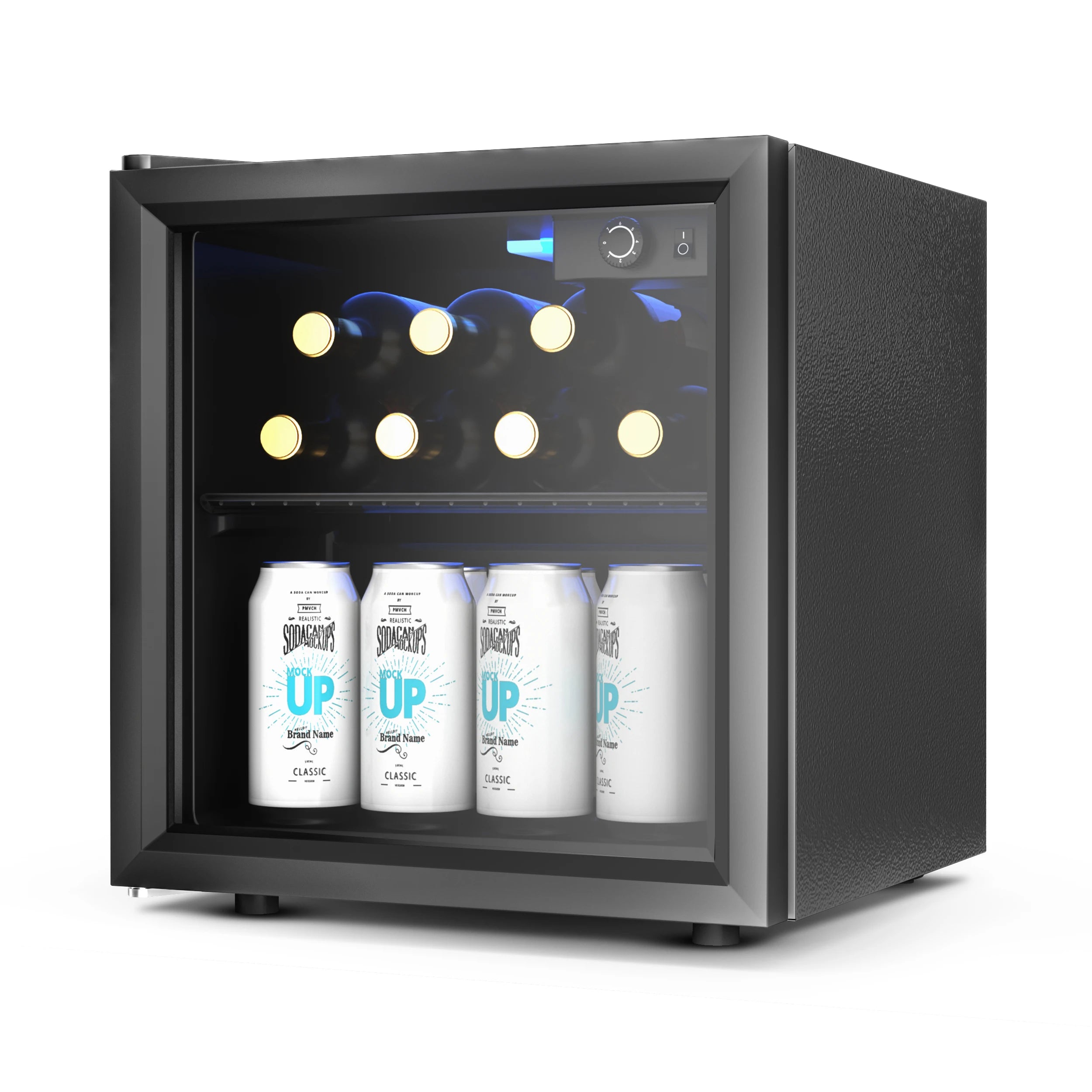 SIMZLIFE Mini Fridge 1.3 cu.ft 48 Can Beverage Refrigerator Cooler for Beer Drinks Wines Beverage Fridge