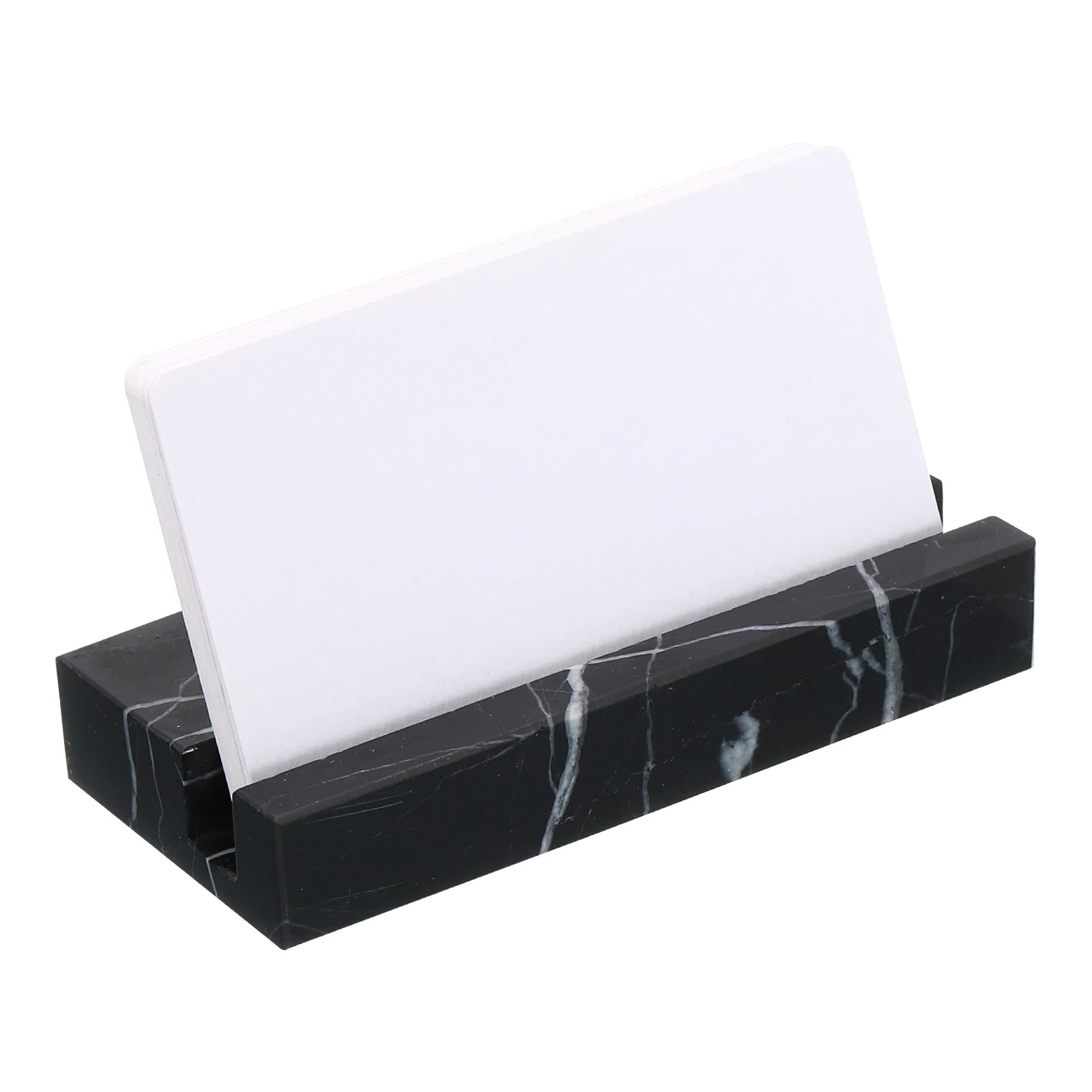 1/2Pcs Business Card Holder for Desk Marble Business Card Holders Stone Card Stand Organizer Cards Display for Office