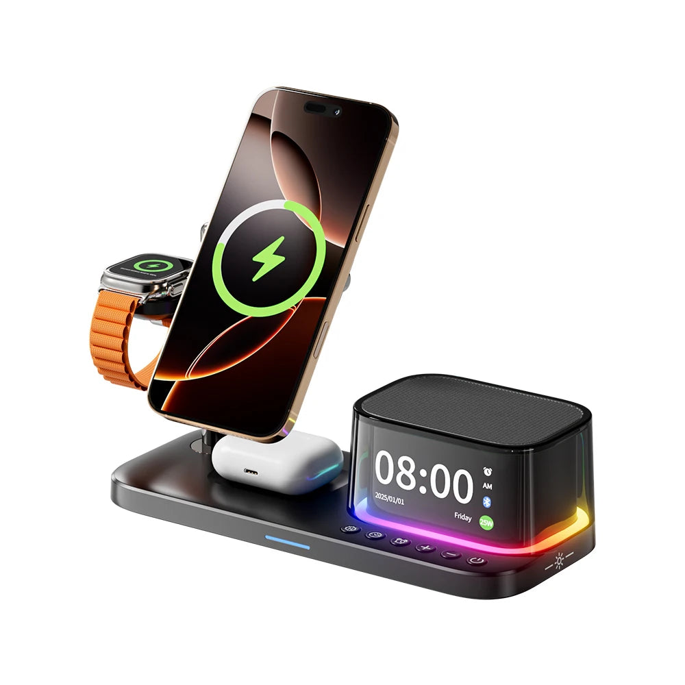time-alarm-clock-3-in-1-magnetic-wireless-charger-25w-fast-charging-rgb-bluetooth-audio-multifunctional-wireless-charger