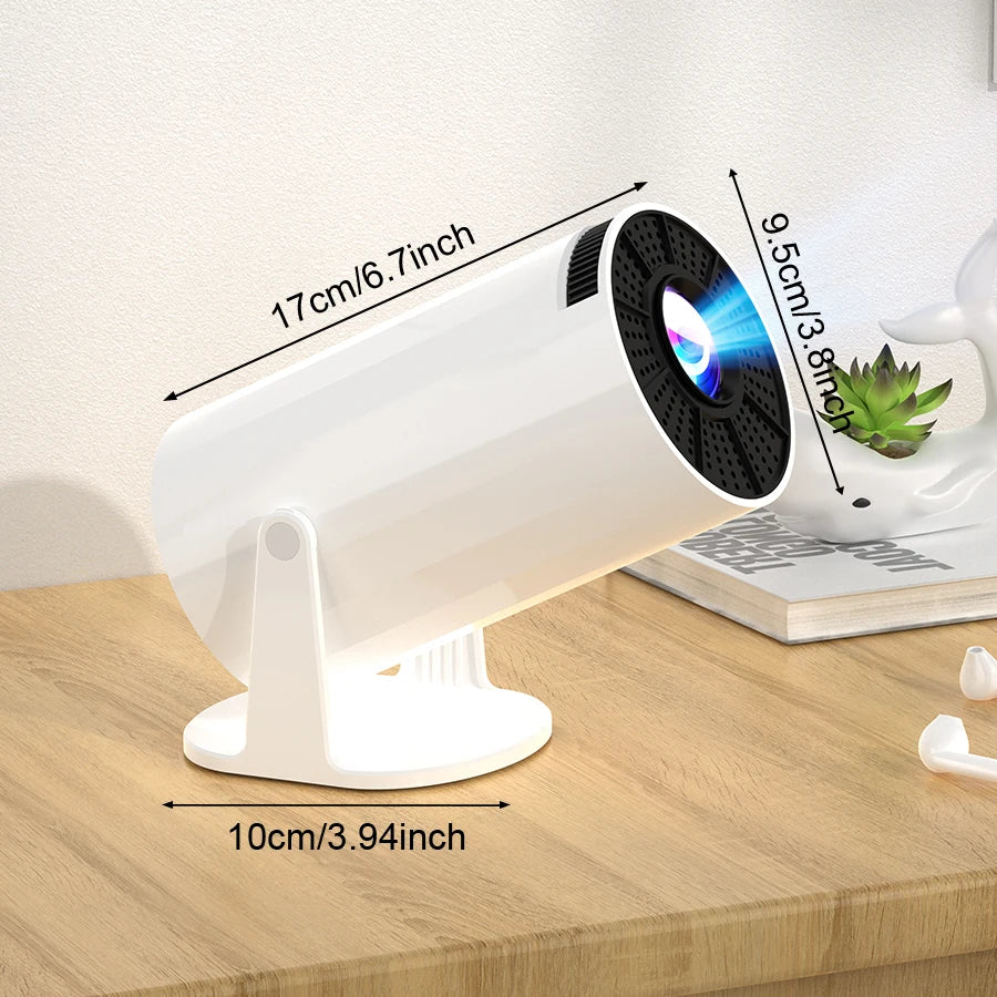 2025 New 4K Smart Android Projector - 180 ° Rotating Stand + Auto Keystone Home/Office/Camping All-In-One