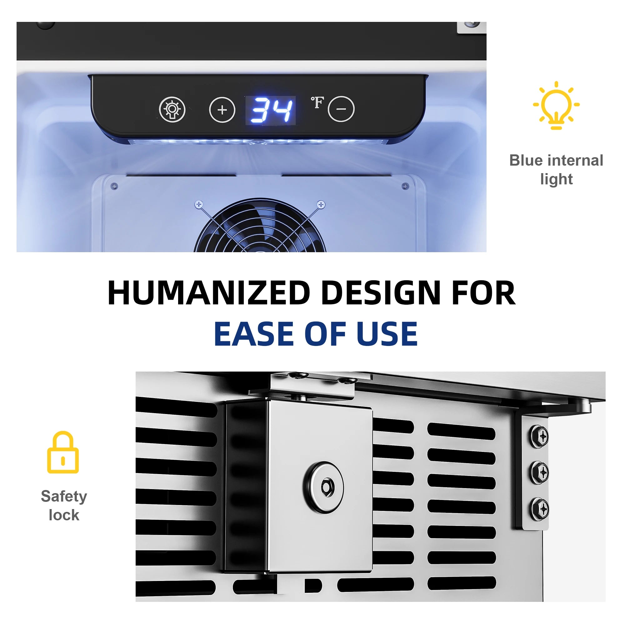 SIMZLIFE Beverage Refrigerator 15Inch Under Counter 127 Can Beverage Fridge Beverage Cooler Built-in Beer Fridge Wine