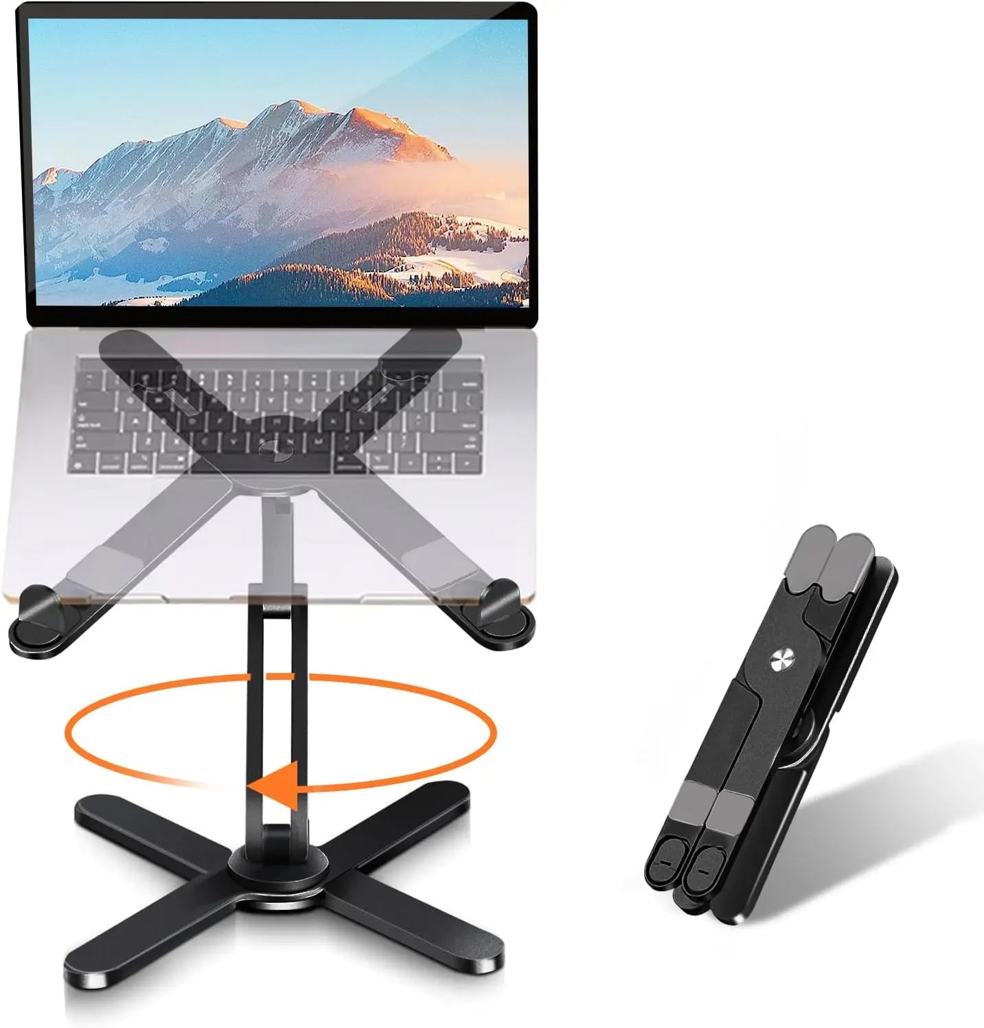 Foldable Laptop Stand 360°Rotation Notebook Table Adjustable Aluminum Alloy Holder Portable X Type Bracket for 10-17