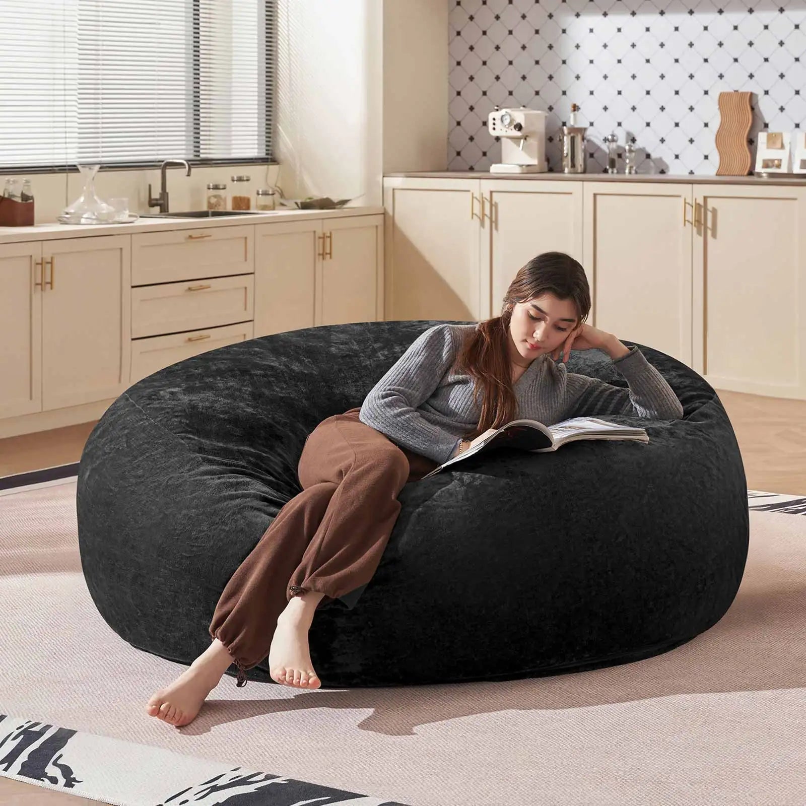 Bean Bag Chair with Filling Included Big Bean Bags Couch for Adults Giant Beanbag Lazy Sofa for Living Room Bedroom
