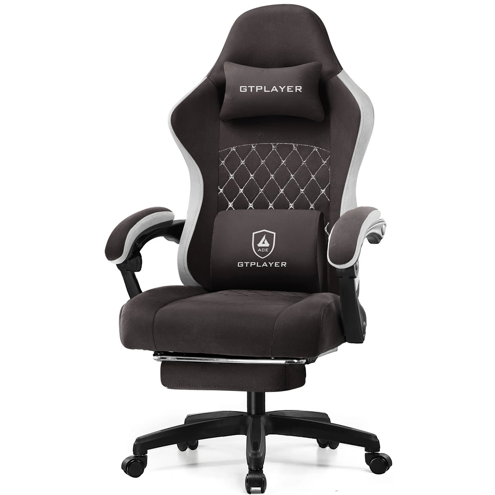 GTPLAYER Gaming Chair with Pocket Spring Cushion Linkage Armrests & Footrest Ergonomic Office Chair with Lumbar Support