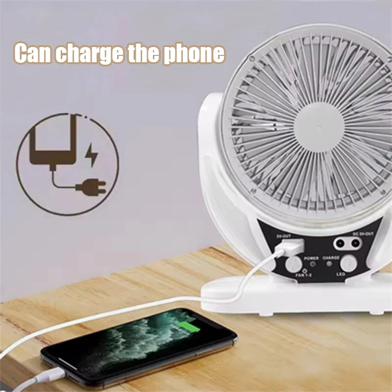 Solar-powered multifunctional fan LED emergency light bulb USB charging night light function can charge mobile phones