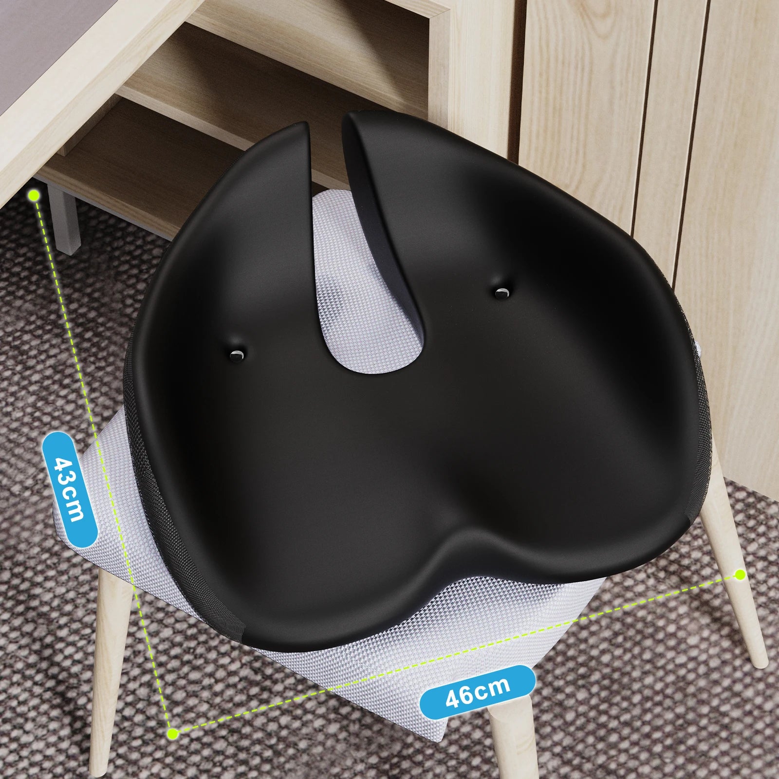 NPET Travel Seat Cushion Memory Foam U-Shaped Pillow for Chair Cushion Pad Car Office Hip Support Massage Orthopedic