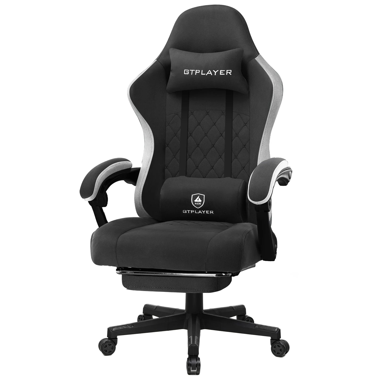 GTPLAYER Gaming Stuhl Ergonomischer Gaming Sessel Schreibtischstuhl mit Stoffoberfläche Federsitzkissen