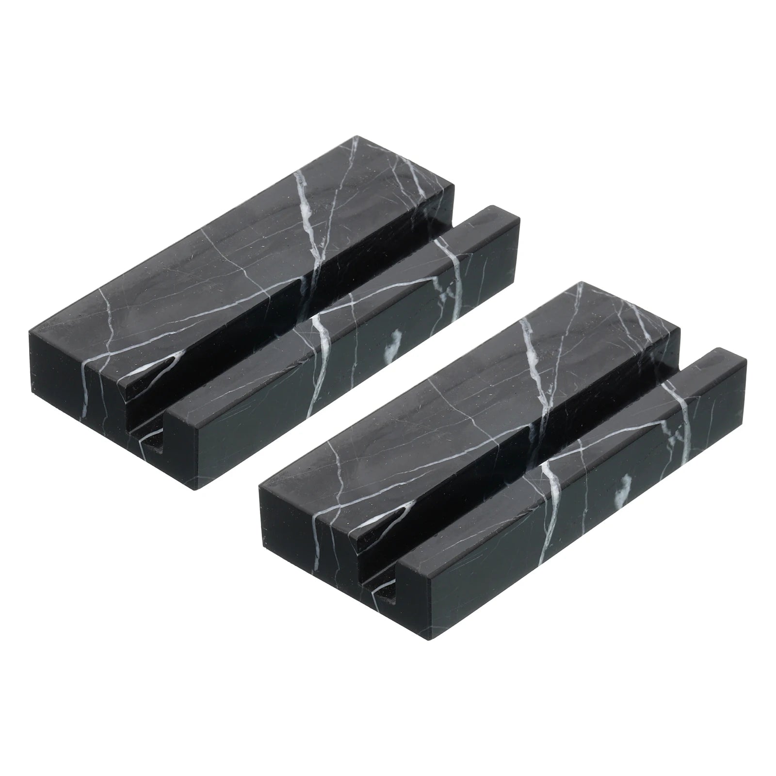 1/2Pcs Business Card Holder for Desk Marble Business Card Holders Stone Card Stand Organizer Cards Display for Office