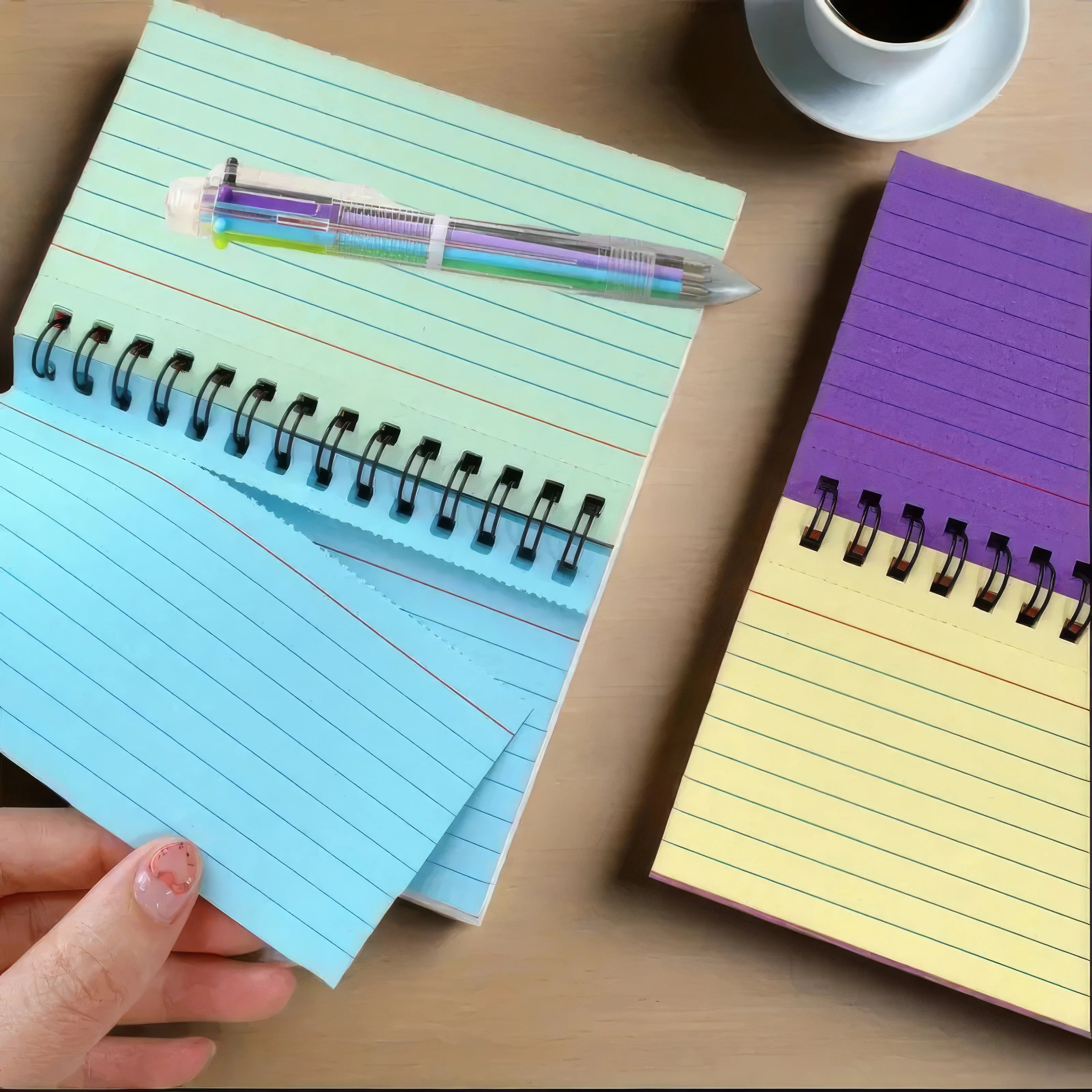 1 Colored Spiral Notebook Suitable for Students To Record Classroom Notes and Office Meeting Content - Multicolor-1 PC