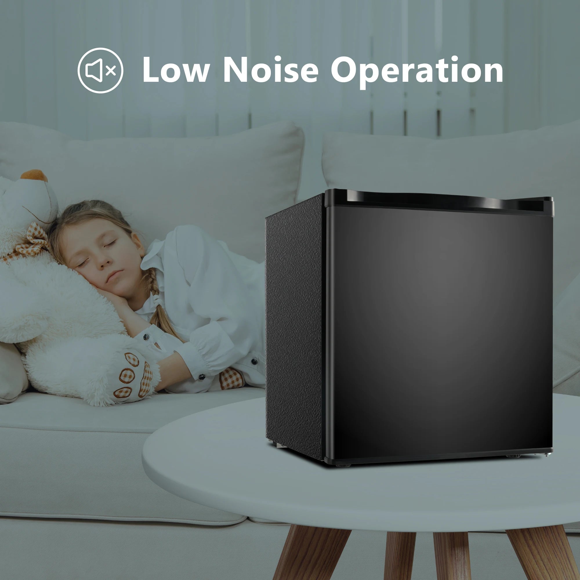 SIMZLIFE 1.7 Cu.Ft Mini Fridge with Freezer Reversible Single Door Compact Refrigerator Adjustable Fridge for Bedroom