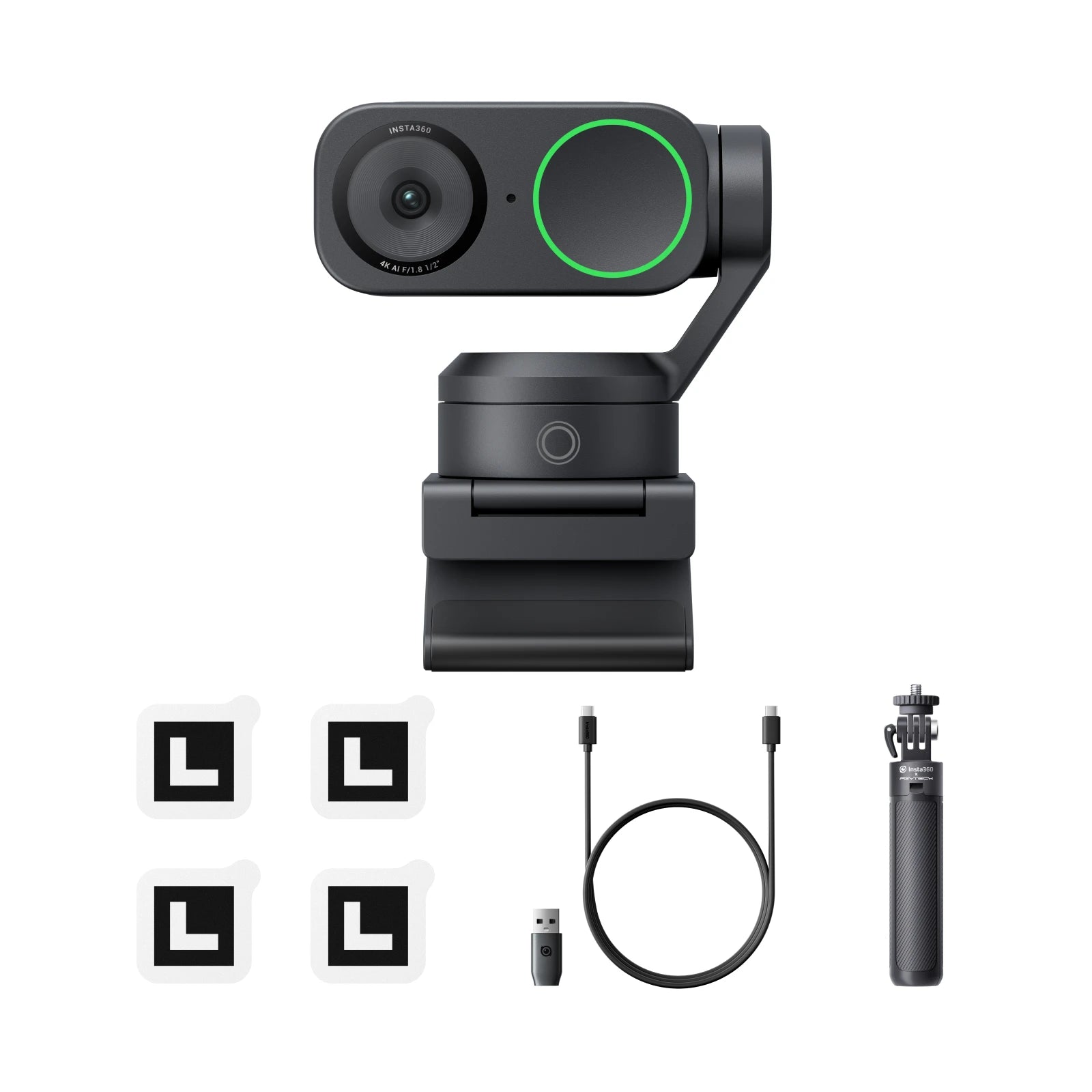 Insta360 Link 2 & 2C- PTZ 4K Webcam for PC/Mac 1/2’’ Sensor AI Tracking HDR AI Noise-Canceling Mic Gesture Control