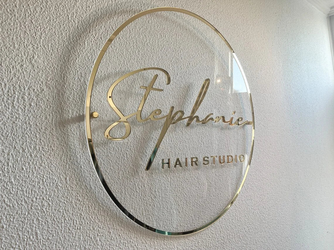 Custom Business Logo Sign Round Acrylic Signs Personalized 3D Wall Art Sign for Office Salon Wedding Small Business