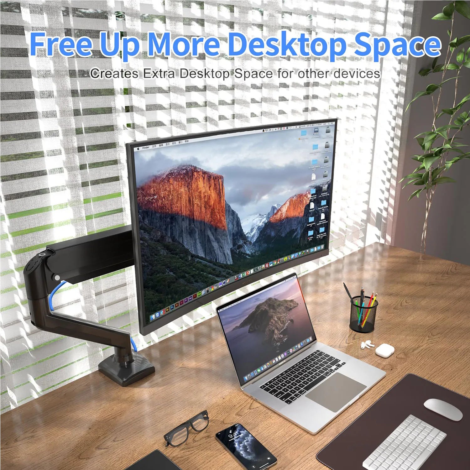 Single/Dual Monitor Mounting Bracket Desktop Universal Extendable Monitor Stand