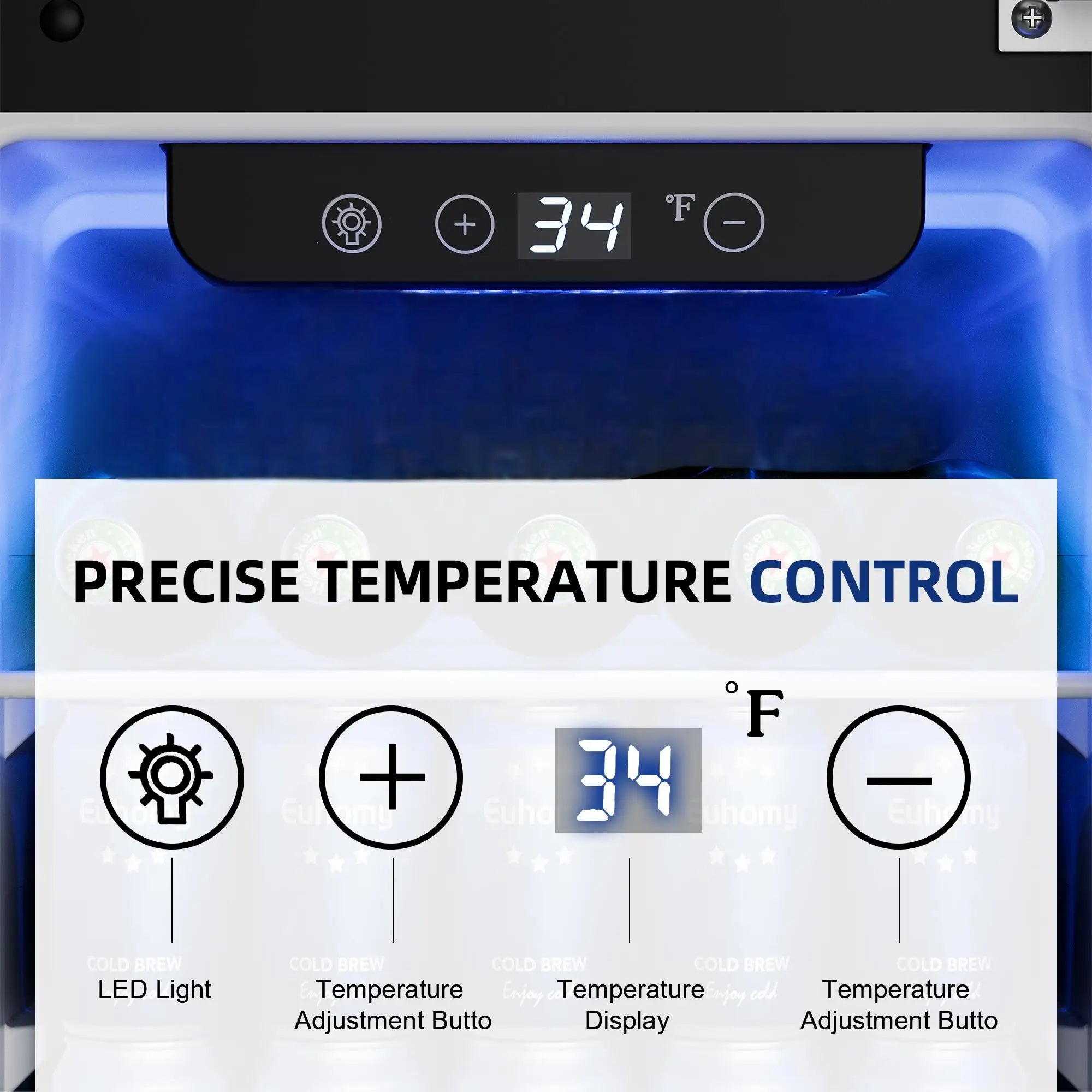 SIMZLIFE Beverage Refrigerator 15Inch Under Counter 127 Can Beverage Fridge Beverage Cooler Built-in Beer Fridge Wine