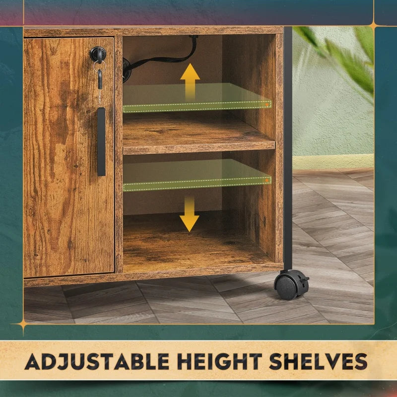 GALAXHERO File Cabinet Charging Station Lockable Lateral Filing Cabinet Office Printer Cabinet A4 Letter File Folders