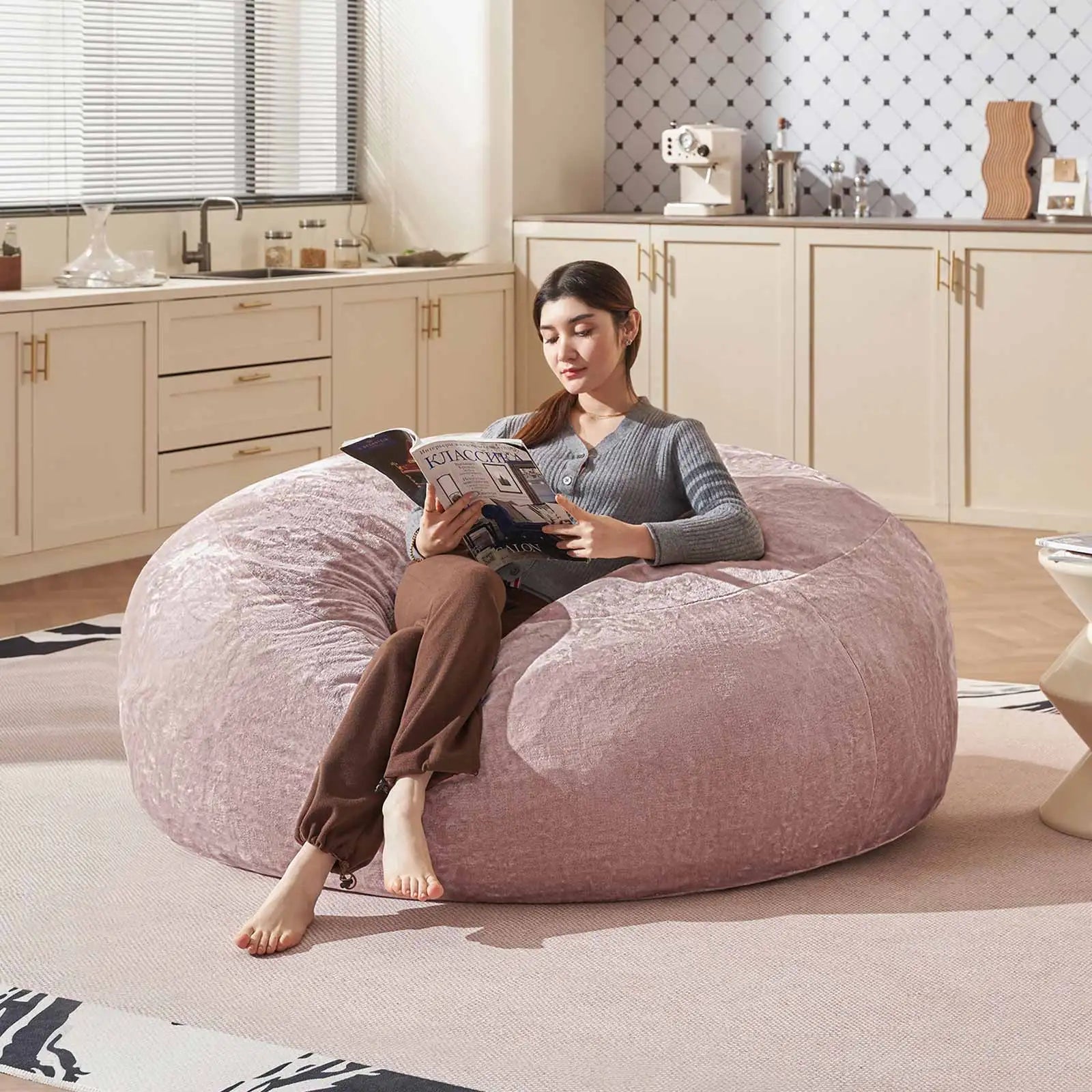 Bean Bag Chair with Filling Included Big Bean Bags Couch for Adults Giant Beanbag Lazy Sofa for Living Room Bedroom