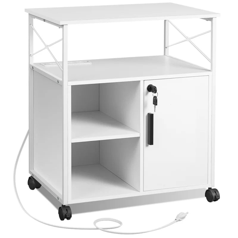 GALAXHERO File Cabinet Charging Station Lockable Lateral Filing Cabinet Office Printer Cabinet A4 Letter File Folders