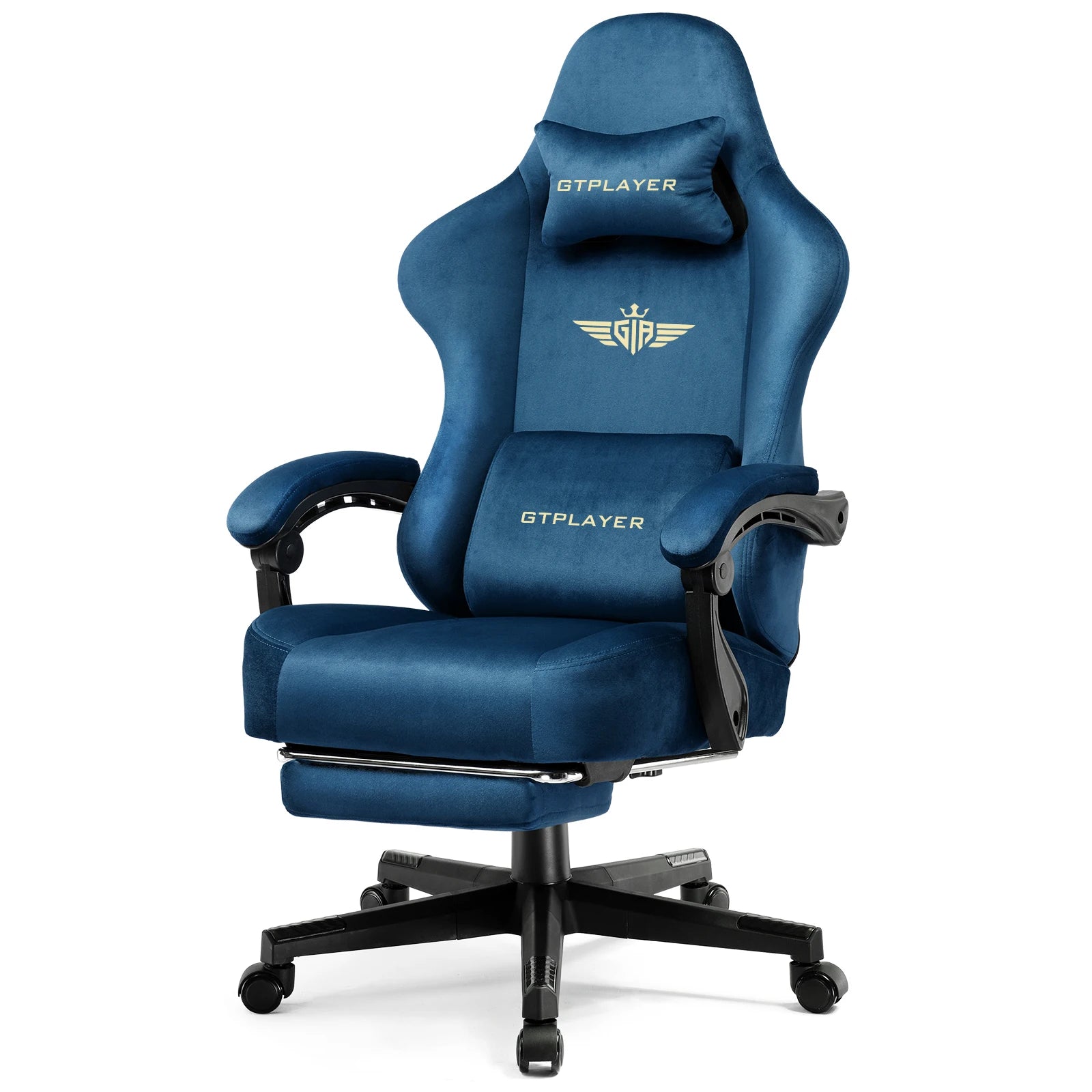 Gtplayer Gaming Chair Fabric with Pocket Spring Cushion Big and Tall Gaming Chair 350Lbs High Back Computer Chair