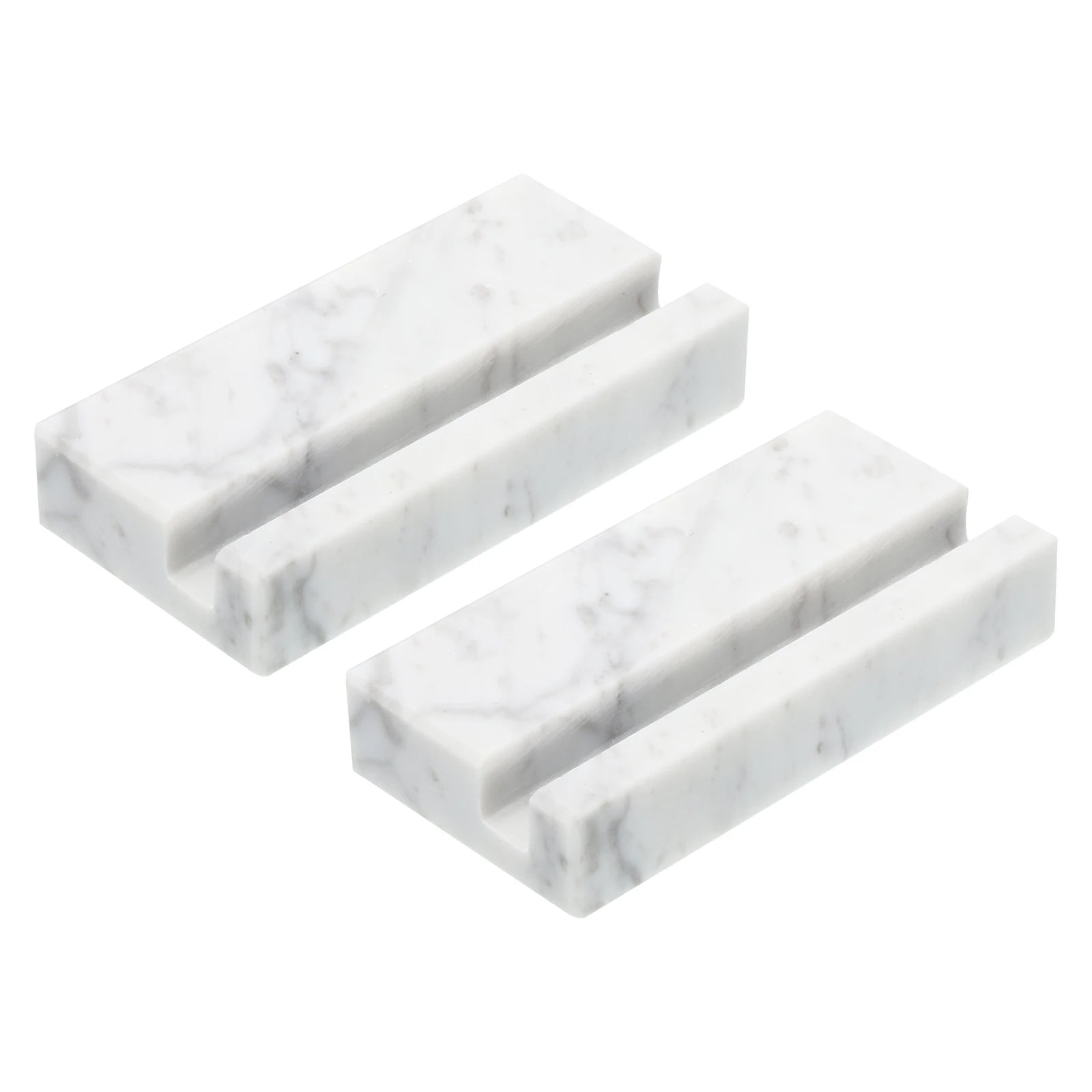 1/2Pcs Business Card Holder for Desk Marble Business Card Holders Stone Card Stand Organizer Cards Display for Office