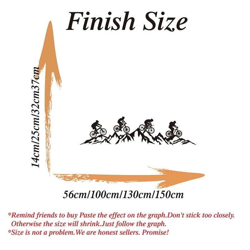 Large Mountain Bicycle Adventure Travel Wall Sticker Office Bike Extreme Sport Hill Mountain Wall Decal Kids Room Vinyl