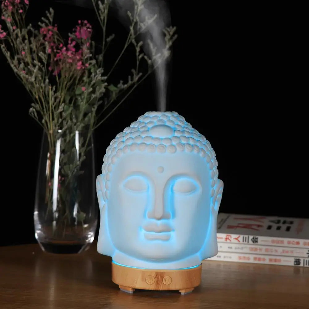 100ml Essential Oil Diffuser Buddha head Humidifier With Night Lamp Aromatherapy Mist Foger Maker Essential Oil Diffuse