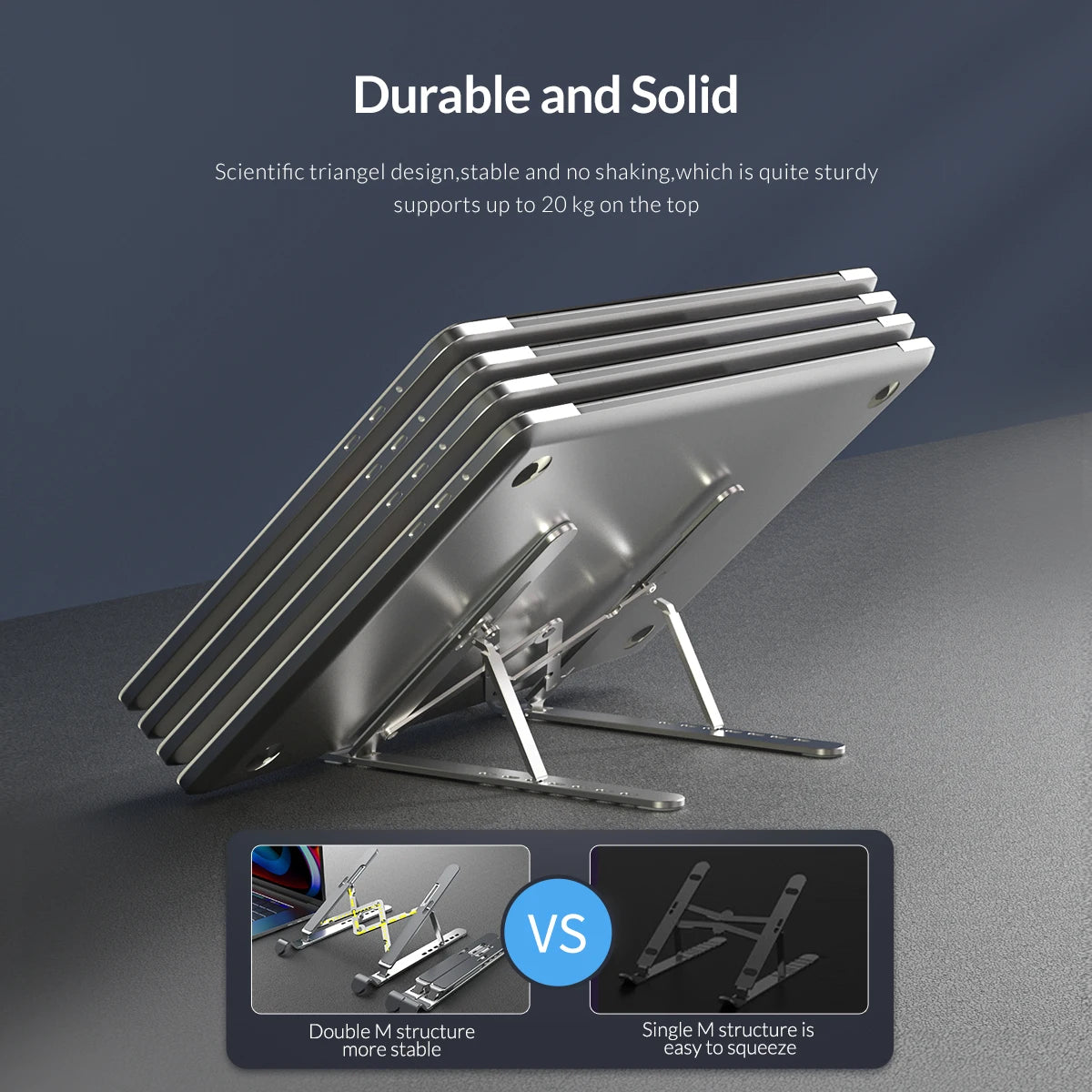 ORICO Foldable Laptop Stand Holder Riser Portable Adjustable Aluminum Notebook Stand Computer Stand 7 Angles