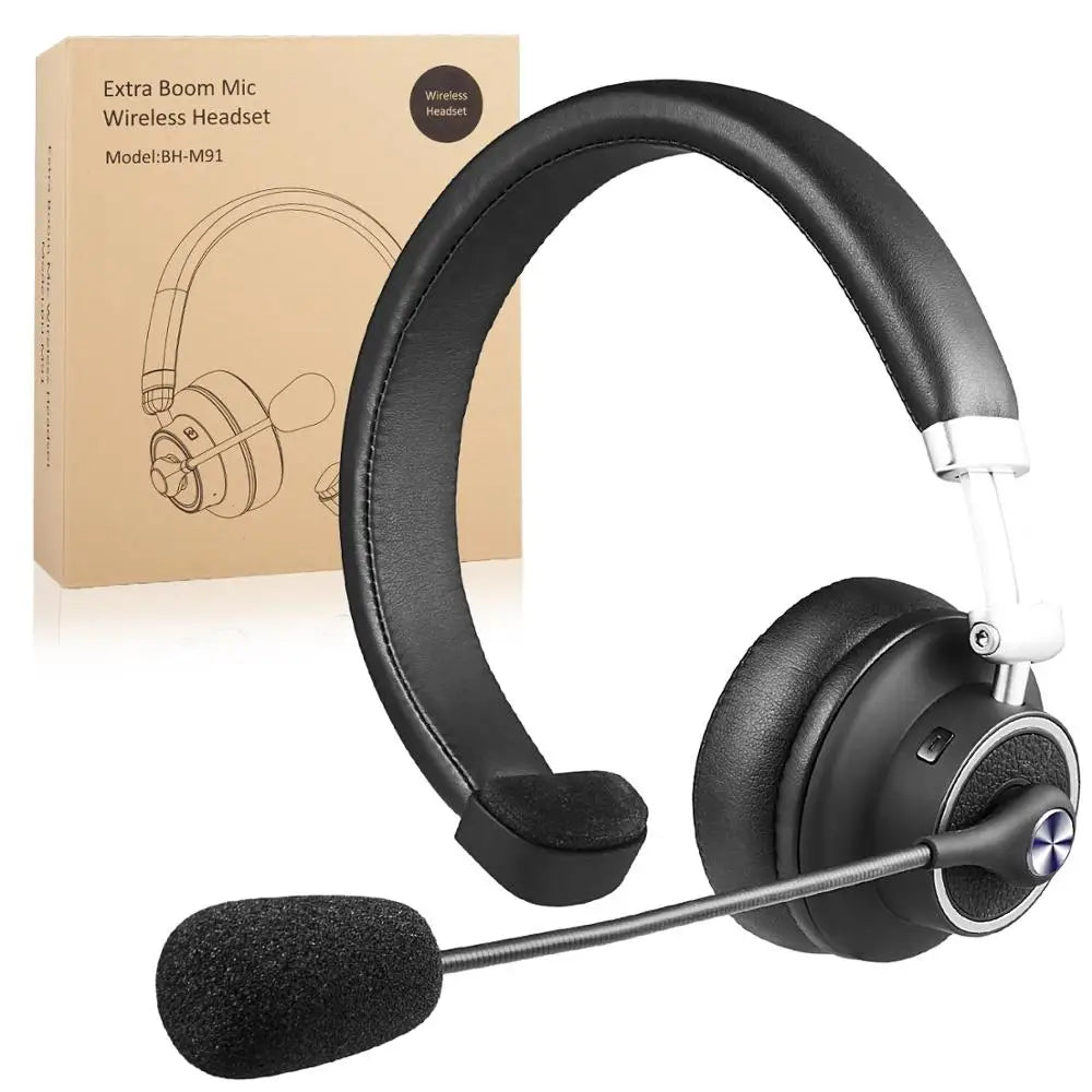 BH-M91 Noise Cancelling Bluetooth CSR Headset Wireless Headset with Microphone for Office Home Business Trucker Drivers