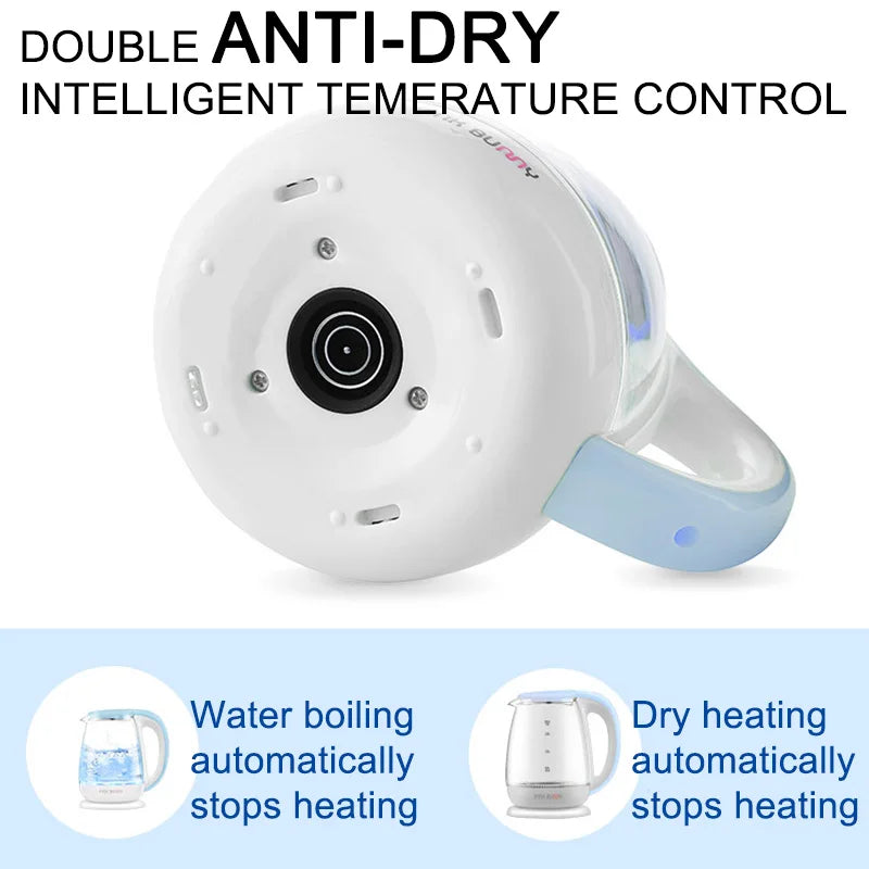 High Borosilicate Glass Kettle transparent blue light boiling water household kettle automatically power off prevent