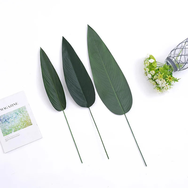 87CM Artificial Banana Leaf Plastic Tropical Plants Monstera Flower Arrangement Material Used For Home Office Hotel