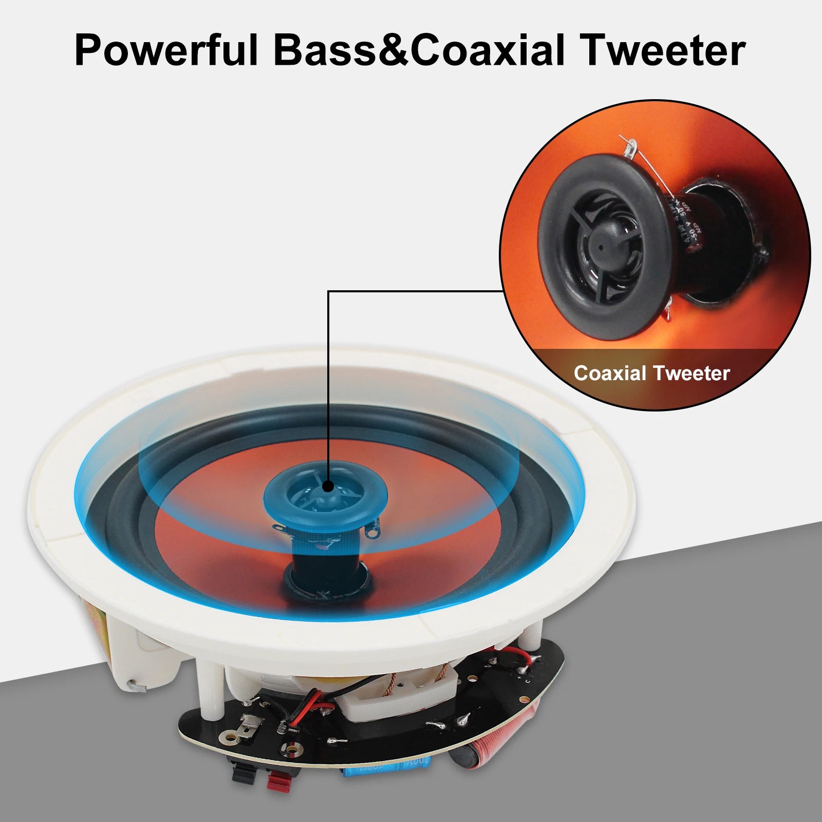 Herdio 6.5’’ 4 PCS Ceiling Speakers Home Recessed Speaker System Max Power 600 Watts For Kitchen Bedroom Bathroom