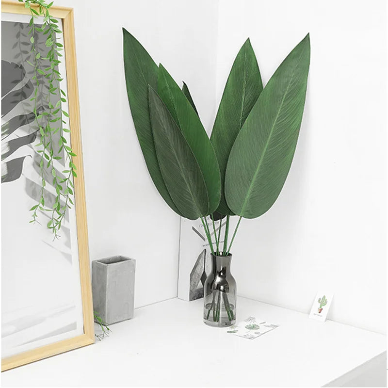 87CM Artificial Banana Leaf Plastic Tropical Plants Monstera Flower Arrangement Material Used For Home Office Hotel