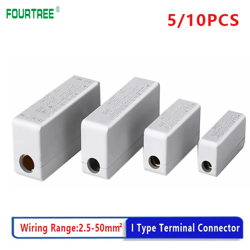 Terminal Block High Power I-Type Wire Cable Connector Quick Electrical Wiring Junction Box I-16/25/35/50 2.5-50mm2