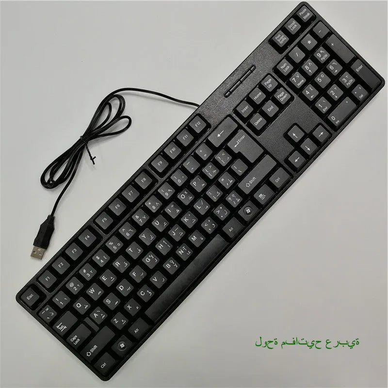 Spanish French Russian Arabic Letter keycaps Keyboard Gaming Keyboard Usb Wired 104 Keys For Computer - Desktop