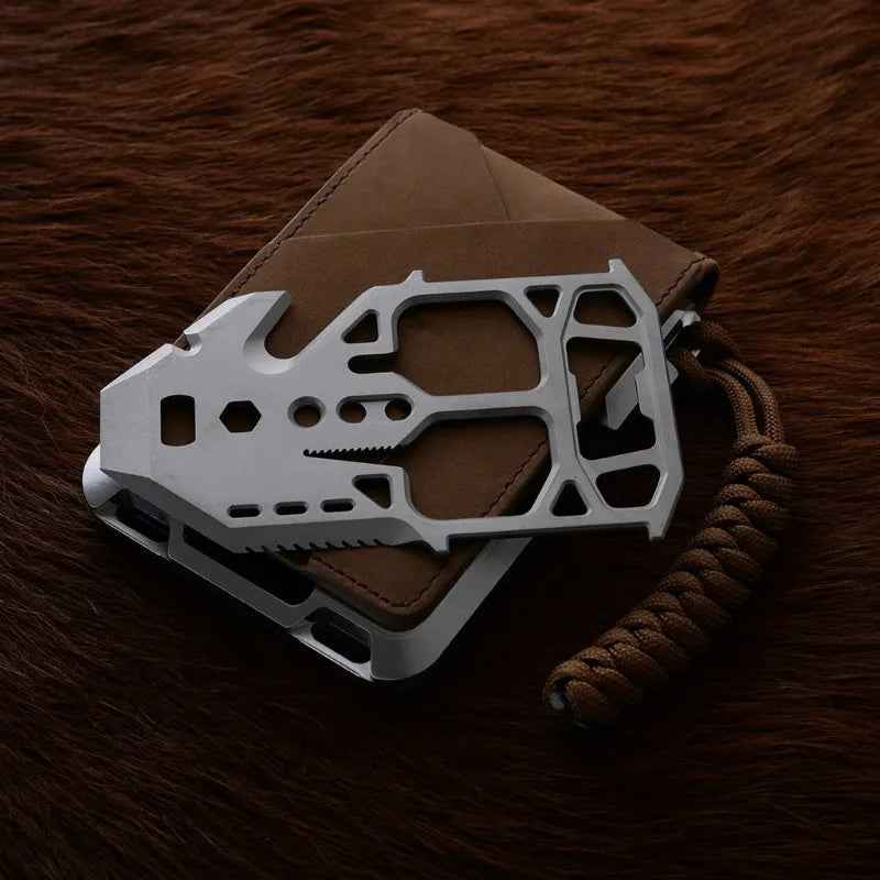 VM FASHION KISS Minimalist Wallet Set Genuine Leather Metal Rfid Credit Card Holders Antithieft Bifold Money Bag