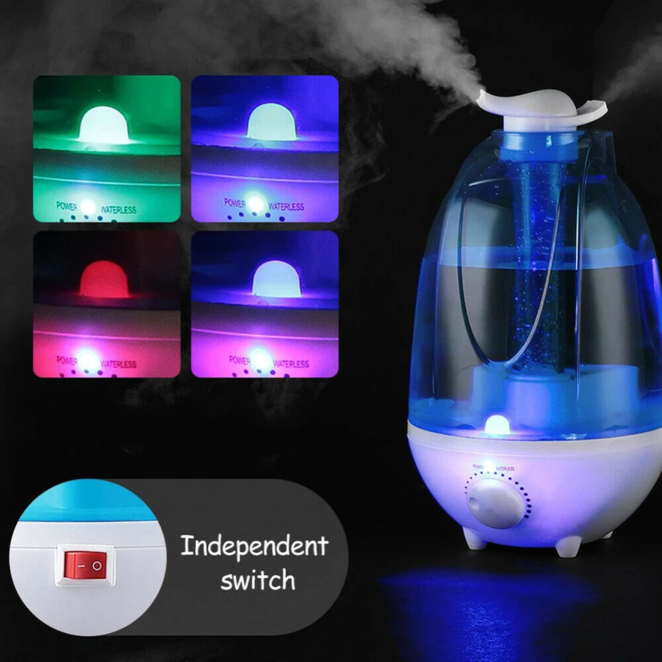 4000ML Ultrasonic Air Humidifier Double Sprayers Big Mist Volume Fog Mist Maker Essential Oil Diffuser For Home Office