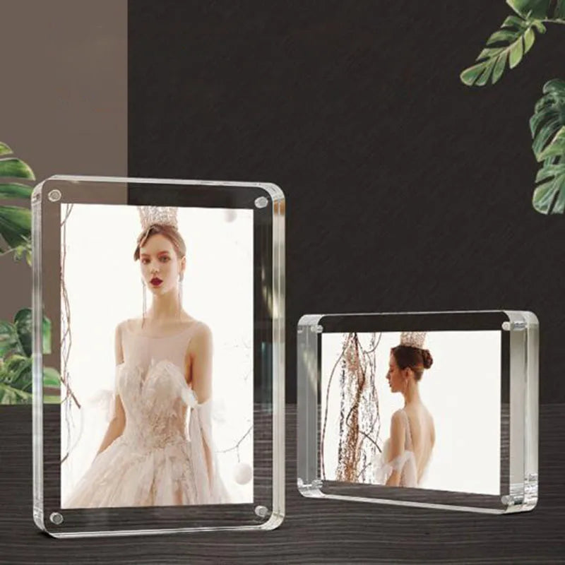 6inch/7inch/8inch Acrylic Photo Frame Crystal Picture Frame Creative Desktop Ornament for Office Home Decor