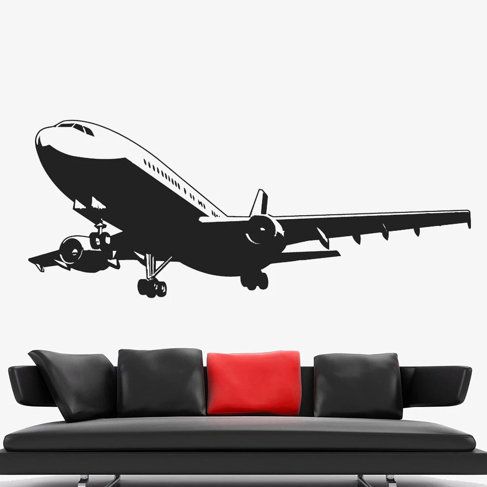 Airplane Wall Decal Living Room Home Decor Vinyl Large Wall Stickers For Office Backgroud Wall Ornament Kids Room