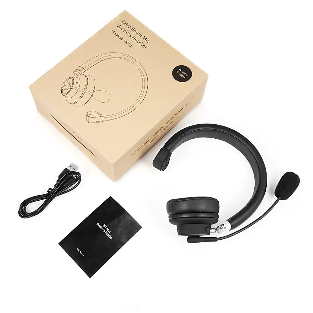 BH-M91 Noise Cancelling Bluetooth CSR Headset Wireless Headset with Microphone for Office Home Business Trucker Drivers