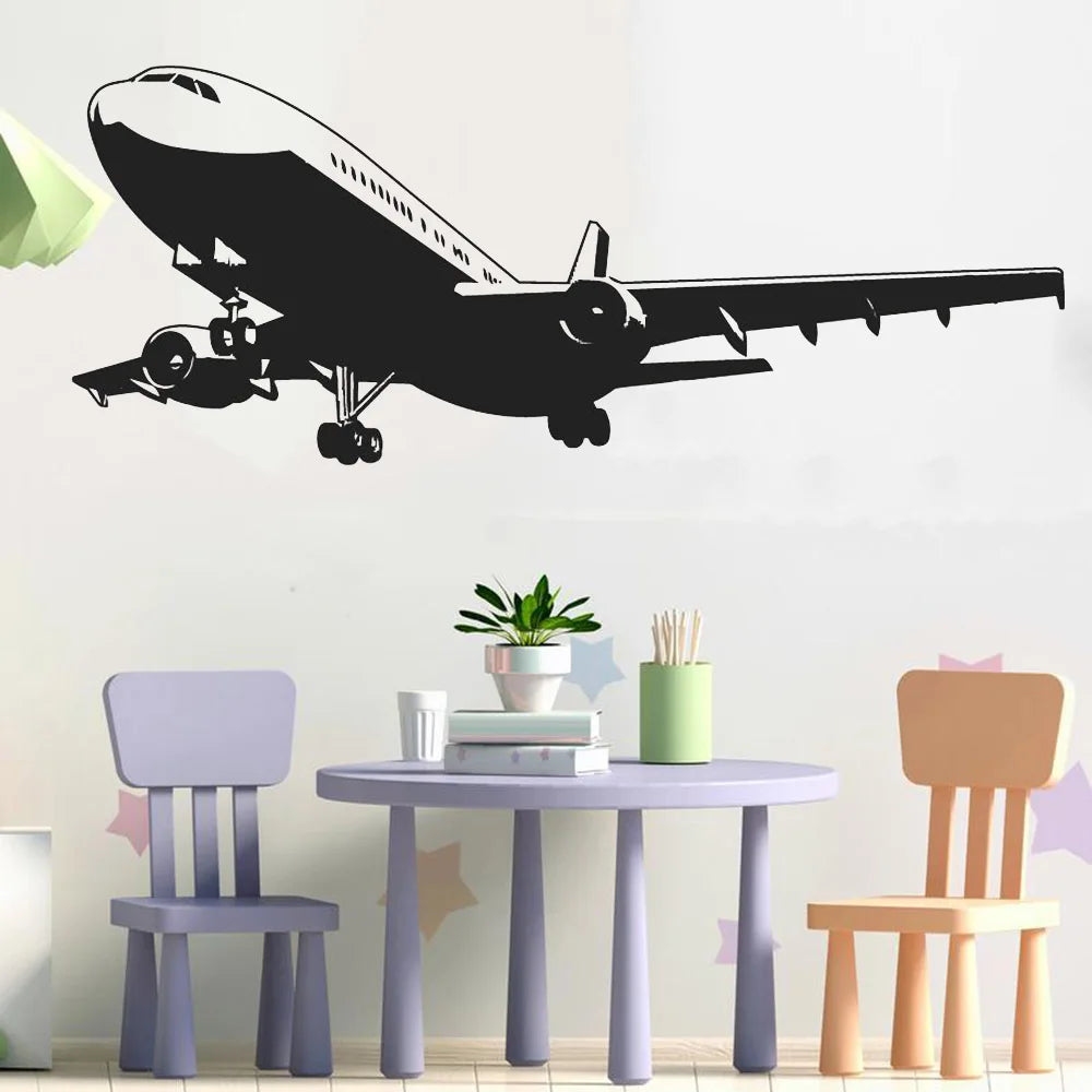 Airplane Wall Decal Living Room Home Decor Vinyl Large Wall Stickers For Office Backgroud Wall Ornament Kids Room