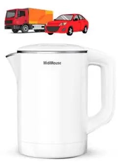 1.2L electric kettle used in car and truck and home 12v to 220v version or 24v to 220V version or 12v to 24v version