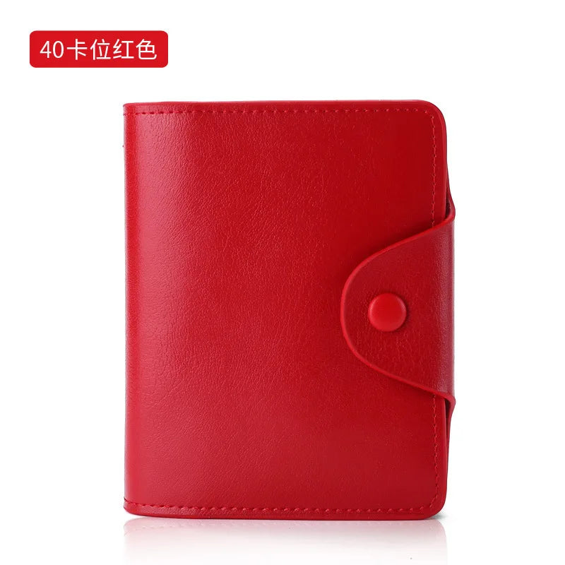 New Genuine Leather Function 40 Bits Card Case Business Card Holder Men Women Credit Passport Card Bag ID Passport Card
