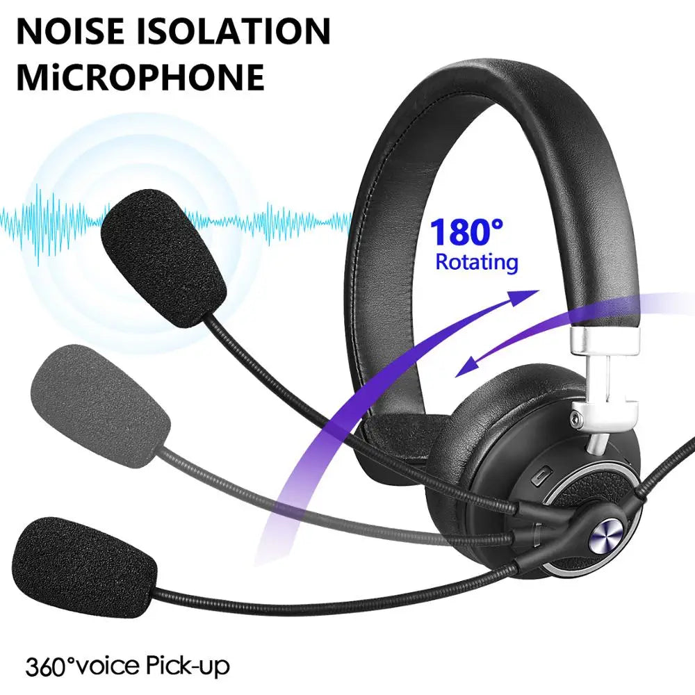 BH-M91 Noise Cancelling Bluetooth CSR Headset Wireless Headset with Microphone for Office Home Business Trucker Drivers