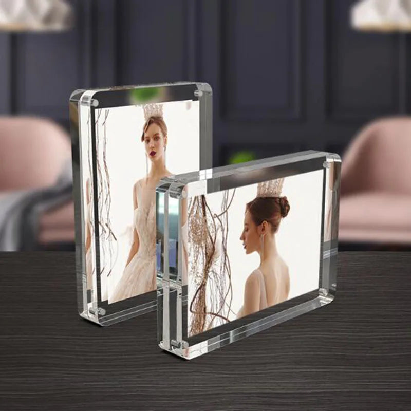 6inch/7inch/8inch Acrylic Photo Frame Crystal Picture Frame Creative Desktop Ornament for Office Home Decor