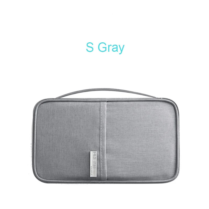 Family Passports Holder Creative Waterproof Document Case Organizer Travel accessories Document Bag Cardholder - Gray S