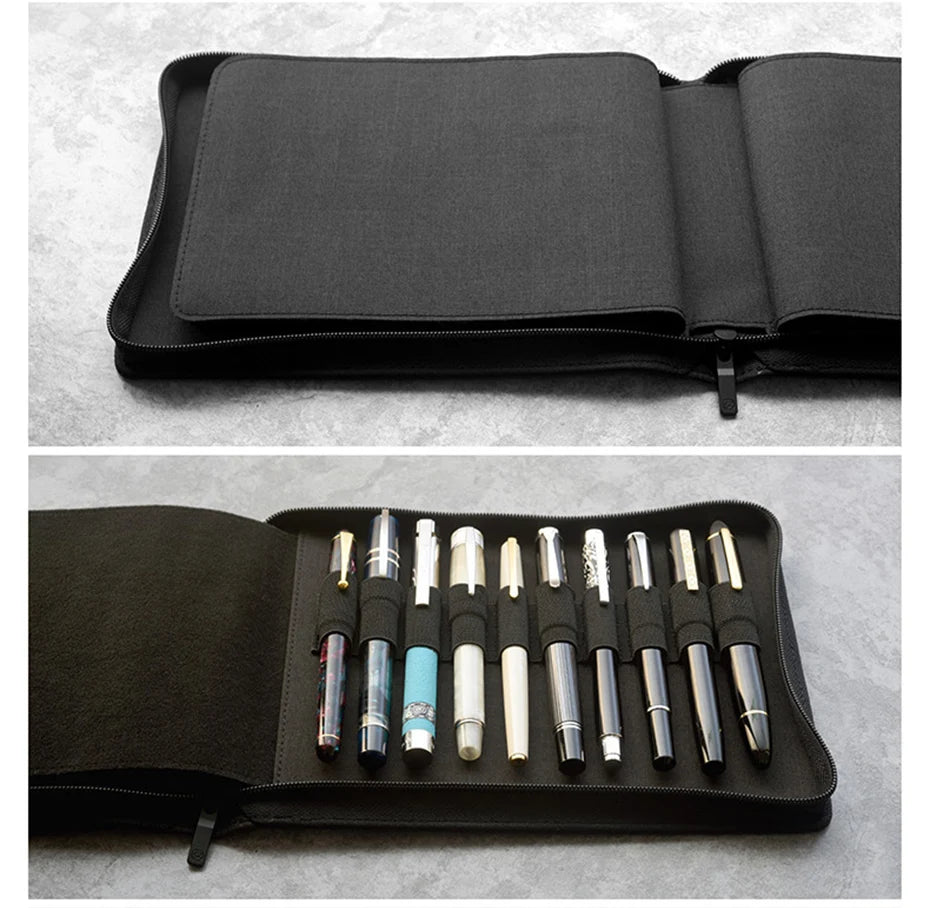 KACO KacoGreen ALIO Pen Storage Bag For 10 20 pens zipper warterproof pen storage bag Black Sign Pen Case Holder Pouch