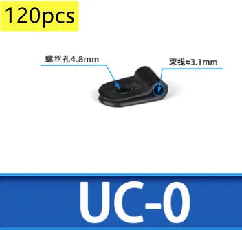 120pcs/bag Nylon R-Type Cable Clip buckle Wire Clamp line Organizer Hose Mounting Fixed Fasteners Hardware Electrical