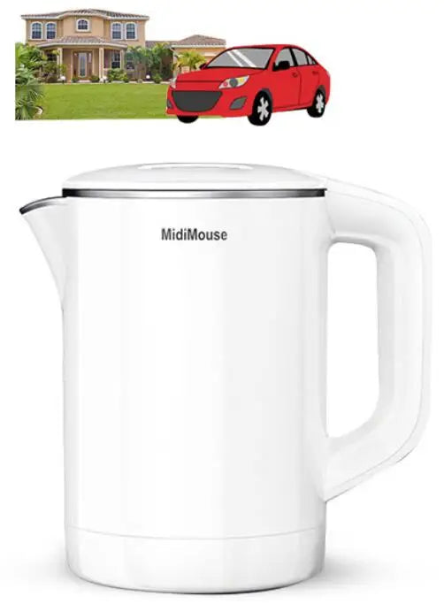 1.2L electric kettle used in car and truck and home 12v to 220v version or 24v to 220V version or 12v to 24v version