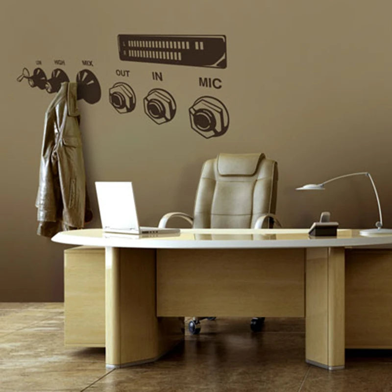 Large Amplifier Head Music Mic Wall Sticker Jazz Rock Music Note Wall Decal Kid Room Office Bedroom Vinyl Decor